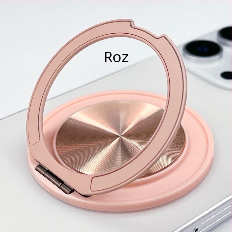 Suport pentru telefon cu rotire de 360° din aliaj de aluminiu, ultra-subțire, pliabil, pentru birou și montaj magnetic pentru mașină