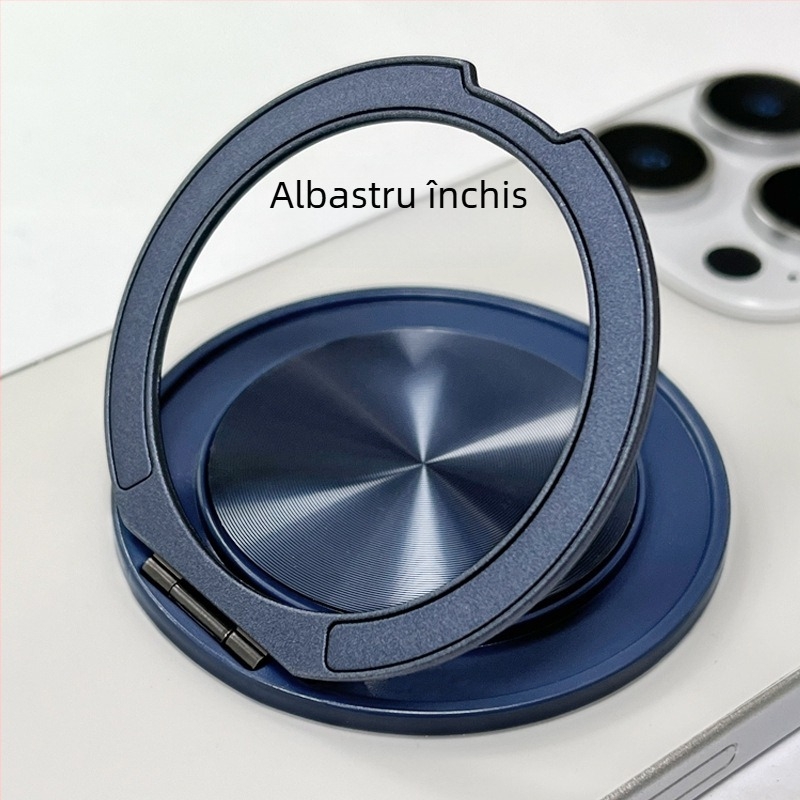 Suport pentru telefon cu rotire de 360° din aliaj de aluminiu, ultra-subțire, pliabil, pentru birou și montaj magnetic pentru mașină