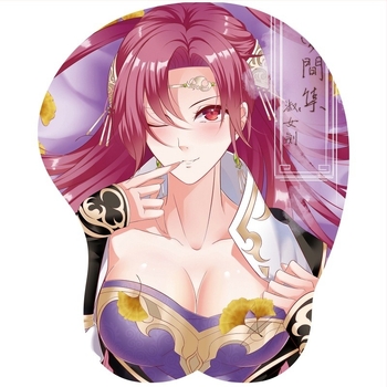 Pad de încheietură pentru mouse H-5 – Gel de siliciu + mătase de lapte, o singură față, utilizare de birou, design 3D animație, logo imprimat, OEM/personalizare