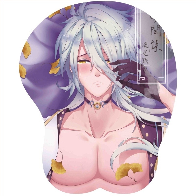 Pad de încheietură pentru mouse H-5 – Gel de siliciu + mătase de lapte, o singură față, utilizare de birou, design 3D animație, logo imprimat, OEM/personalizare