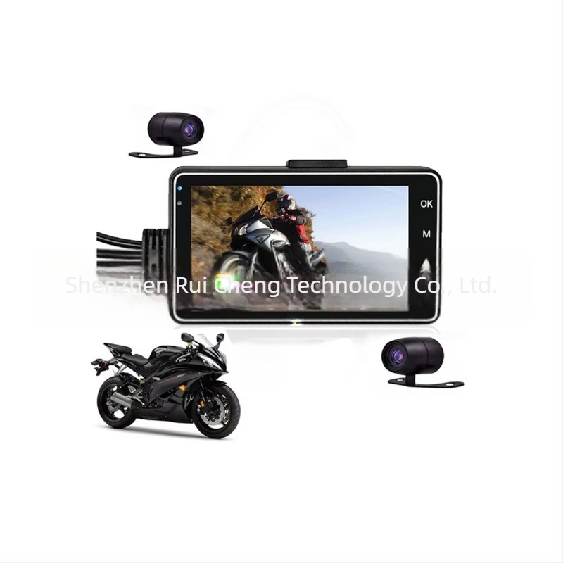 Cameră de bord pentru motocicletă T18 cu lentile duale, 1080P HD, unghi de 120°, suport card TF 8–32GB cu înregistrare ciclică