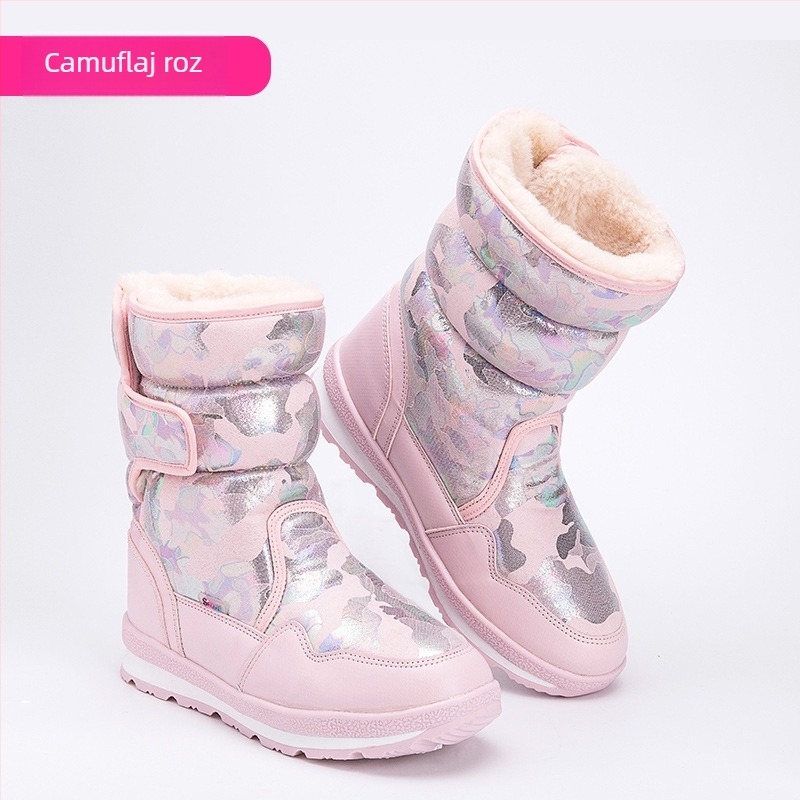 Cizme de iarnă pentru bărbați, impermeabile, antiderapante, căptuite cu fleece, construcție îngroșată, talpă din cauciuc