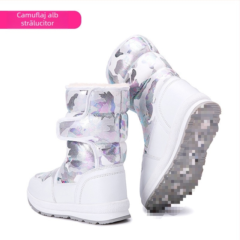 Cizme de iarnă pentru bărbați, impermeabile, antiderapante, căptuite cu fleece, construcție îngroșată, talpă din cauciuc