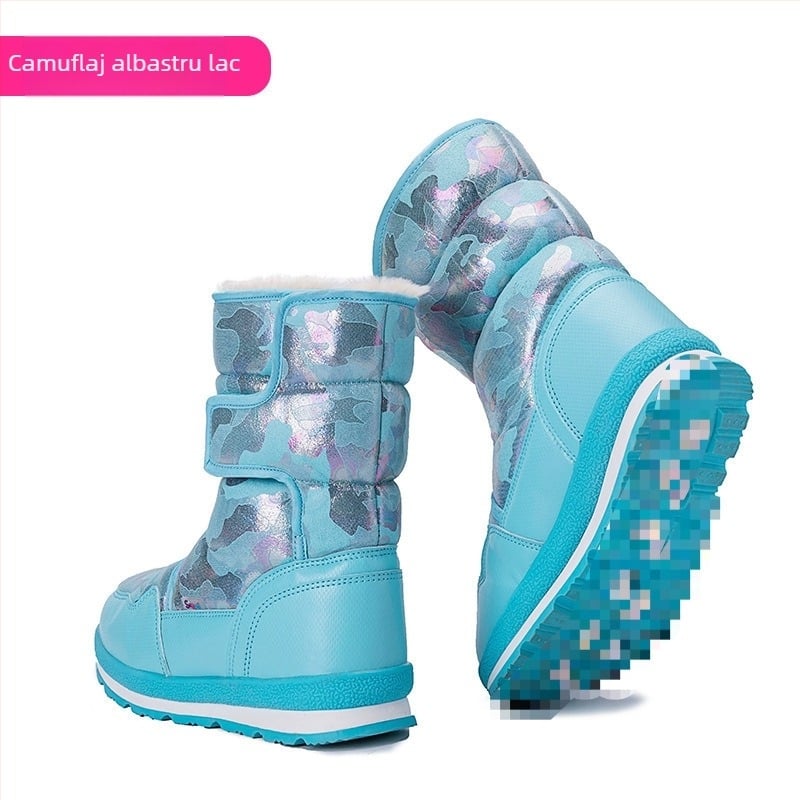 Cizme de iarnă pentru bărbați, impermeabile, antiderapante, căptuite cu fleece, construcție îngroșată, talpă din cauciuc