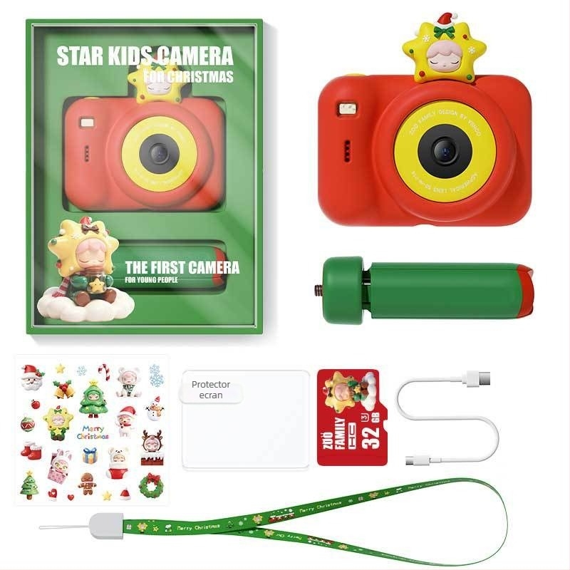 Cameră digitală pentru copii cu suport — camere frontale și din spate, peste 40 MP, ecran LCD 2,4'', suport card TF, carcasă ABS, modelul A6