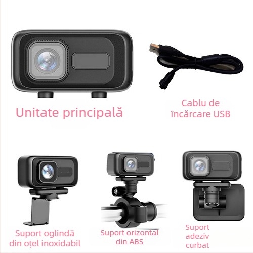 MT100 Înregistrator pentru motocicletă și vehicul electric, cameră HD rezistentă la apă, unghi de vizualizare 140°, 0.8 MP, suport SD card până la 64GB, WiFi direct către telefonul mobil