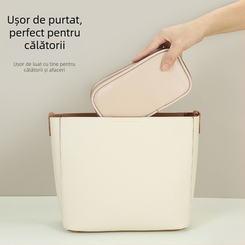 Geantă PU pentru accesorii digitale, design cu mai multe straturi, husă antipraf pentru cabluri, unități USB și căști — organizator de călătorie