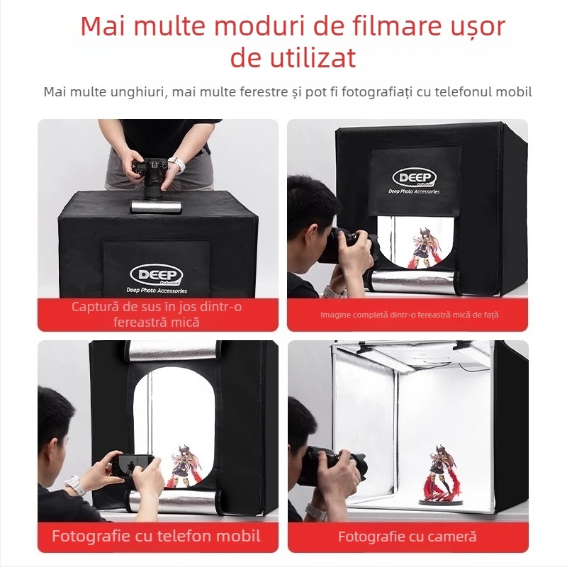 Kit foto, marca Dep, model DEEP60*60*60, iluminare LED cu softbox pentru studio, certificat BSTDG1601675631EC-1