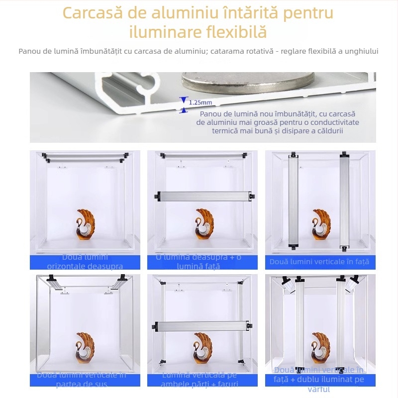 Kit foto, marca Dep, model DEEP60*60*60, iluminare LED cu softbox pentru studio, certificat BSTDG1601675631EC-1