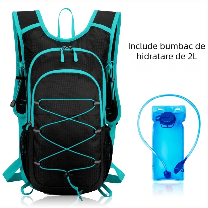 Rucsac ușor de drumeție, capacitate mare pentru activități în aer liber, material Oxford, respirabil și ultra-ușor, rezistent la uzură, unisex, curele curbate, elemente reflectorizante pentru siguranța nocturnă, fluier SOS