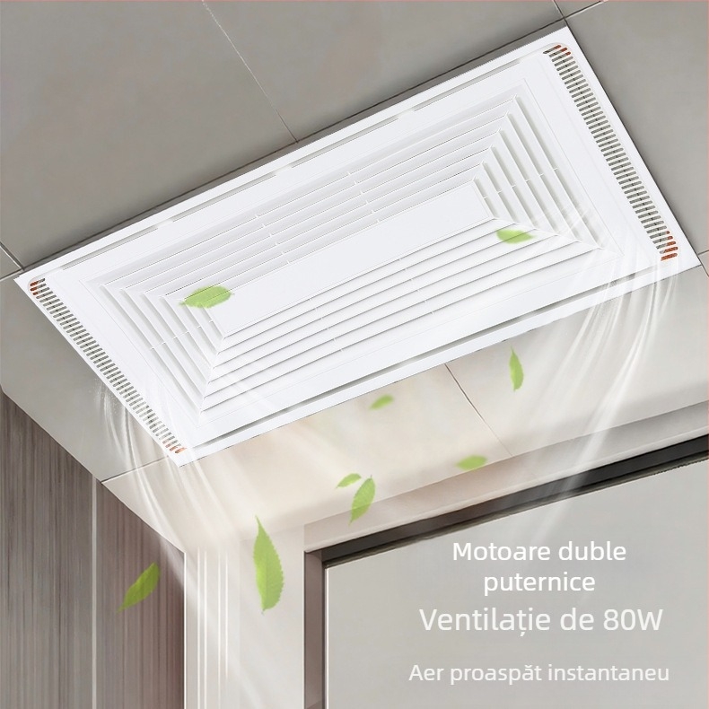Ventilator de ventilație încorporat în tavan, DX-H600-17, 220V, 64W, iluminare silențioasă, 2 în 1 ventilație