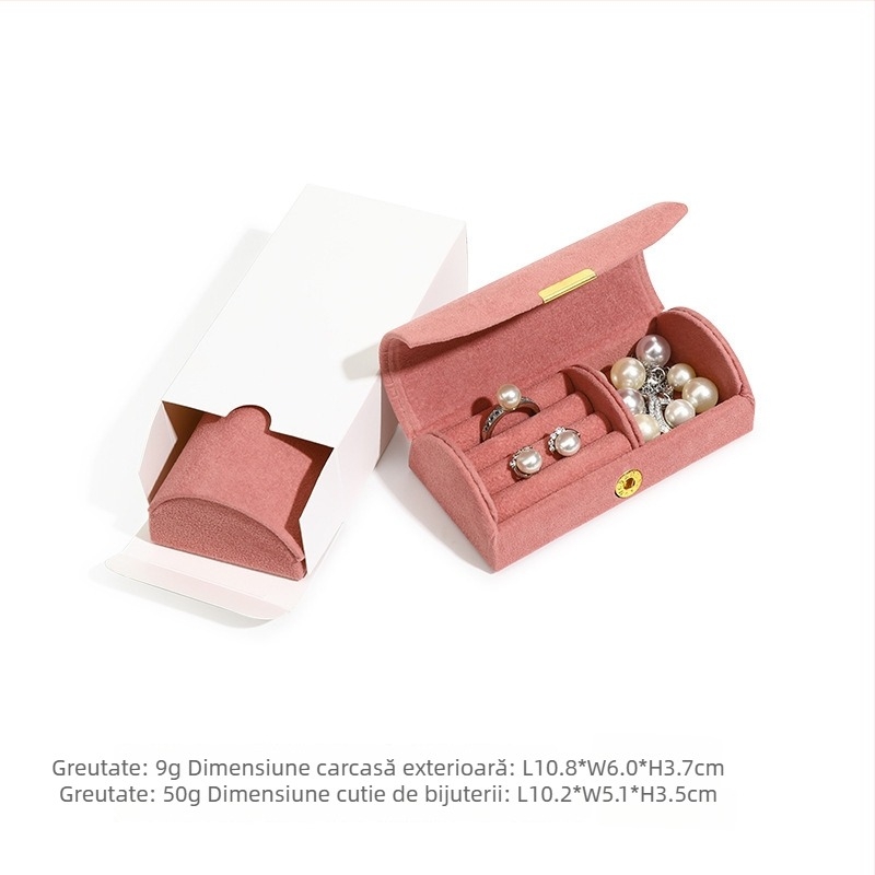 Cutie arcuită pentru bijuterii cu mărgele – mini-cutie de depozitare portabilă, model Hmy005, stil industrial