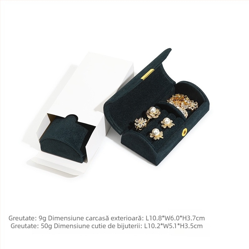 Cutie arcuită pentru bijuterii cu mărgele – mini-cutie de depozitare portabilă, model Hmy005, stil industrial