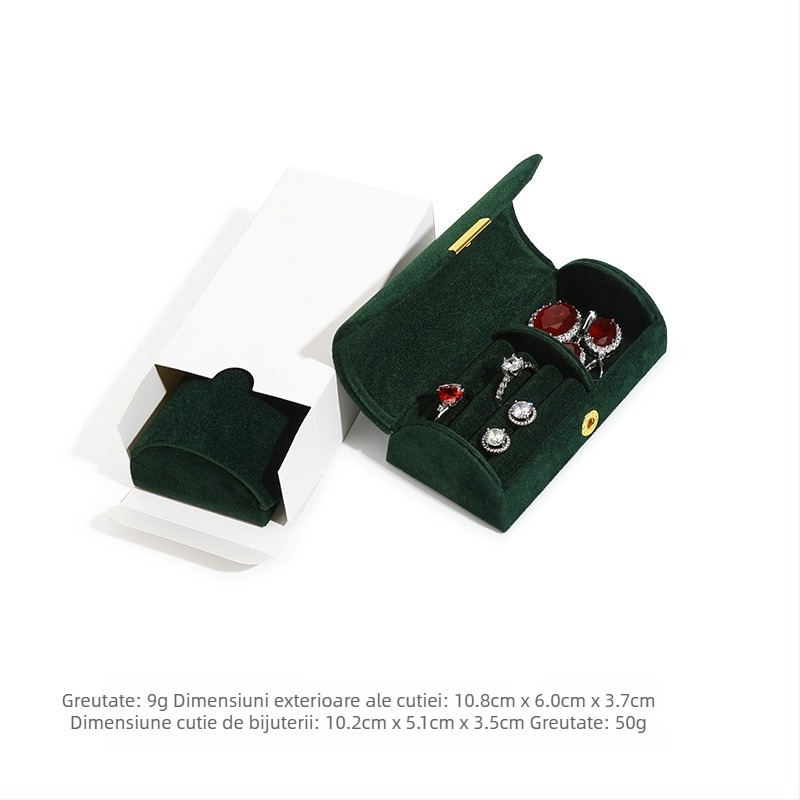 Cutie arcuită pentru bijuterii cu mărgele – mini-cutie de depozitare portabilă, model Hmy005, stil industrial