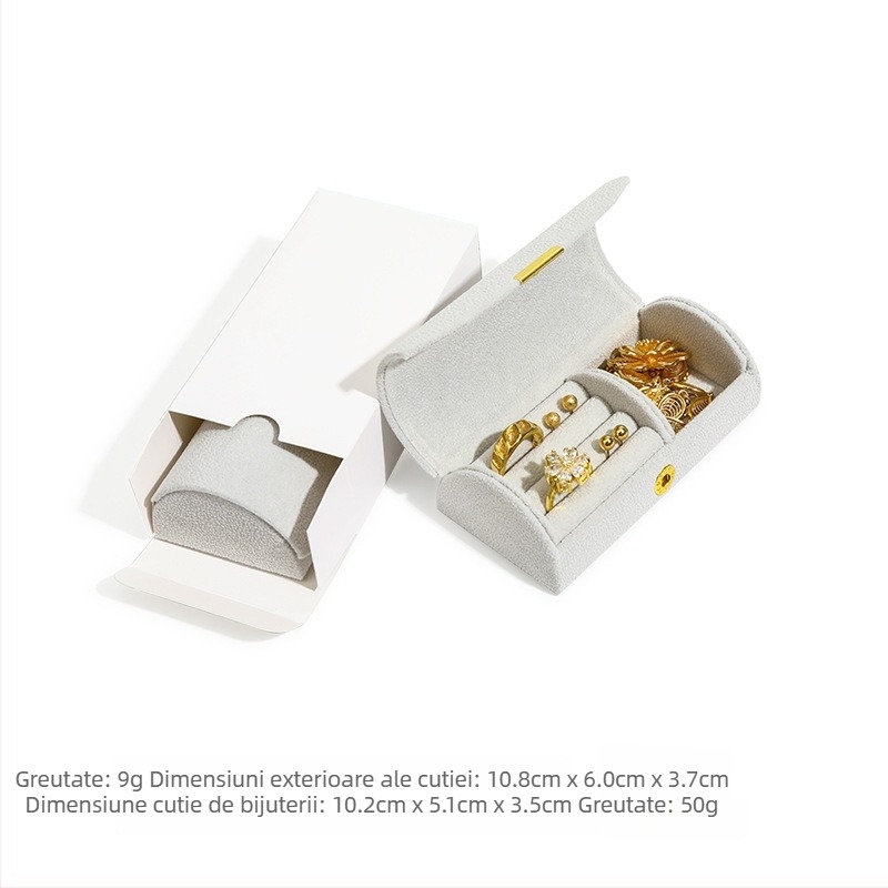 Cutie arcuită pentru bijuterii cu mărgele – mini-cutie de depozitare portabilă, model Hmy005, stil industrial