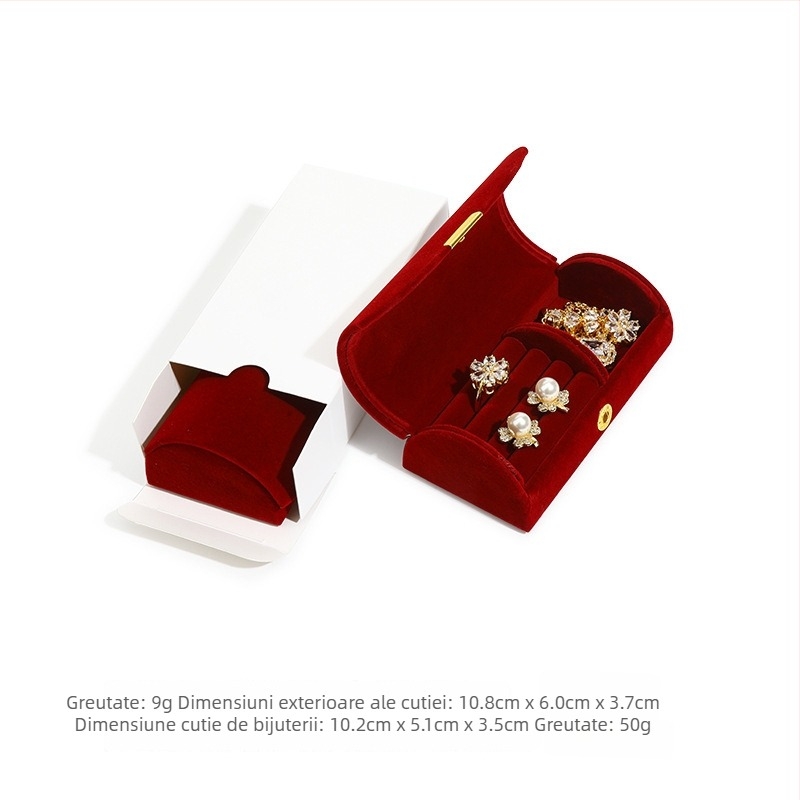 Cutie arcuită pentru bijuterii cu mărgele – mini-cutie de depozitare portabilă, model Hmy005, stil industrial