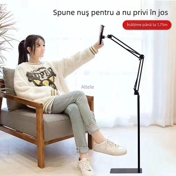 Suport metalic pentru telefon și tabletă, universal, pentru montaj pe birou sau podea, reglabil, cu susținere solidă