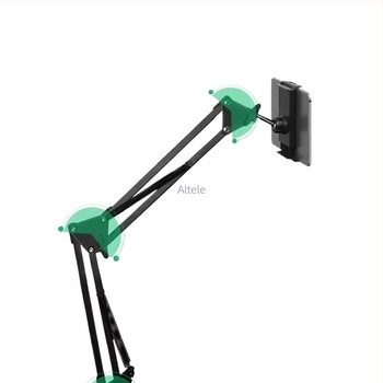 Suport metalic pentru telefon și tabletă, universal, pentru montaj pe birou sau podea, reglabil, cu susținere solidă