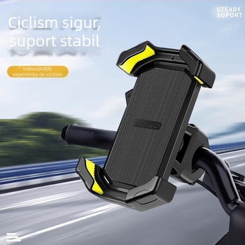 Suport pentru telefon bicicletă cu montură amortizantă pe stâlpul ghidonului — universal pentru MTB și biciclete de drum, antișoc