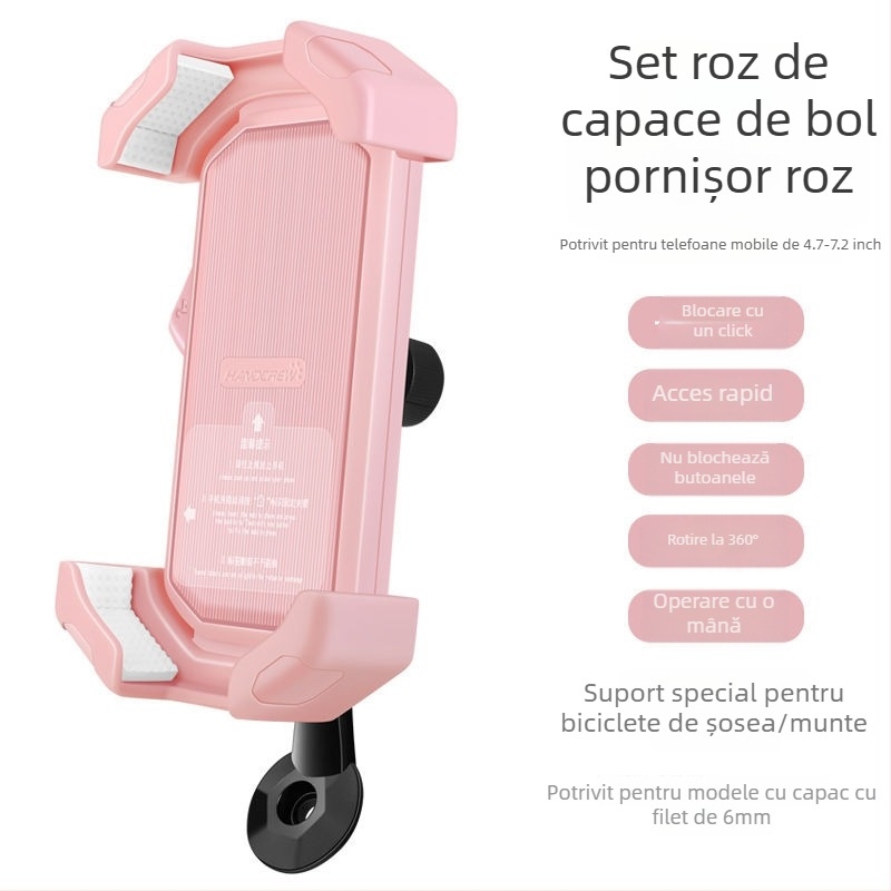 Suport pentru telefon bicicletă cu montură amortizantă pe stâlpul ghidonului — universal pentru MTB și biciclete de drum, antișoc