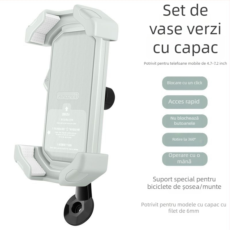 Suport pentru telefon bicicletă cu montură amortizantă pe stâlpul ghidonului — universal pentru MTB și biciclete de drum, antișoc