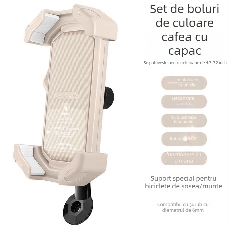 Suport pentru telefon bicicletă cu montură amortizantă pe stâlpul ghidonului — universal pentru MTB și biciclete de drum, antișoc