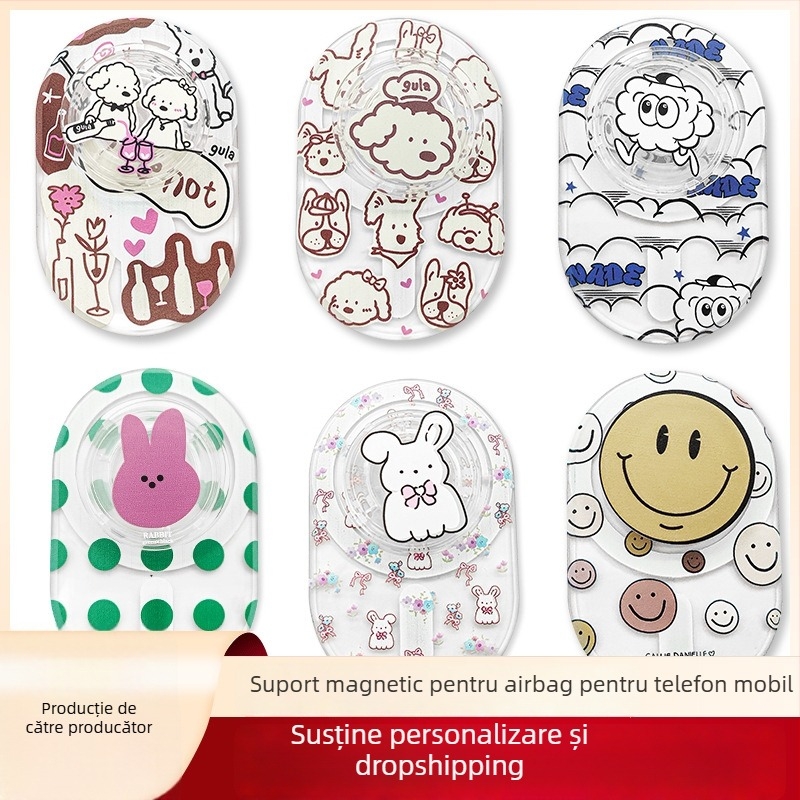 Suport auto MagSafe pentru telefon, stil desen animat, din plastic, pliabil telescopic, personalizabil