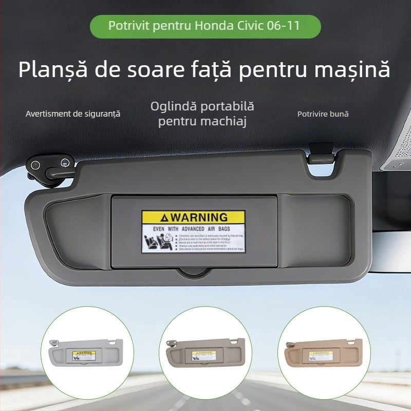 Honda Civic 2006-2011 Paravane de soare pentru față (stânga și dreapta) – PVC, montaj tip card, imprimare logo, personalizabil