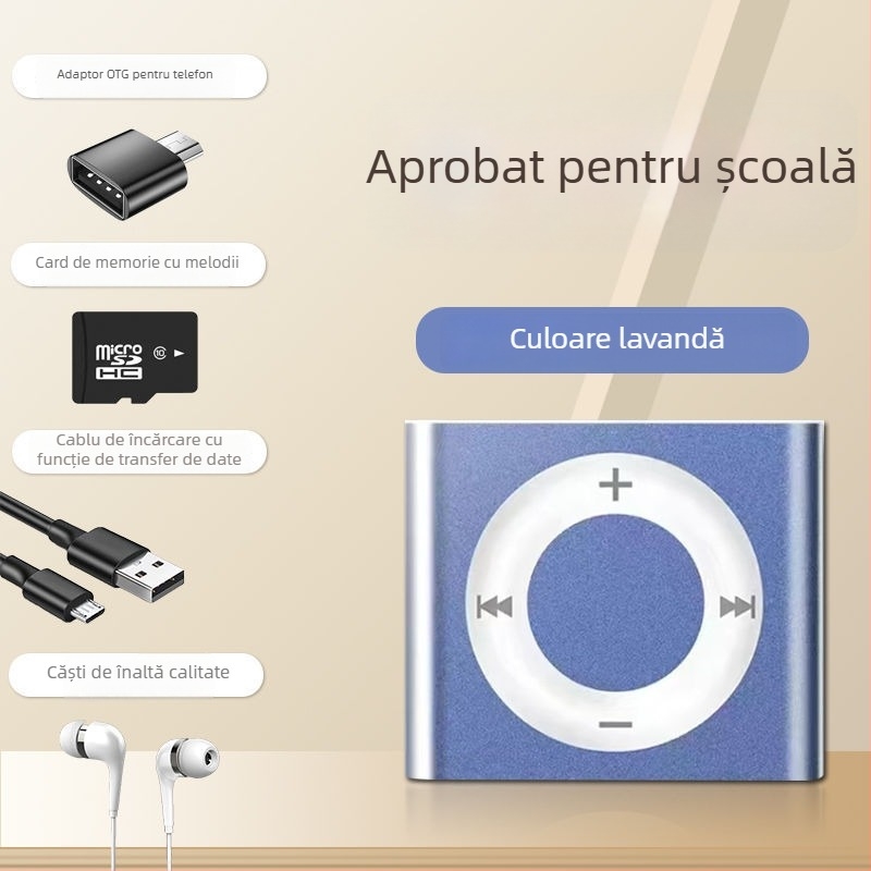 MP3 Walkman mini metal music player, redare MP4 și ascultare în limba engleză
