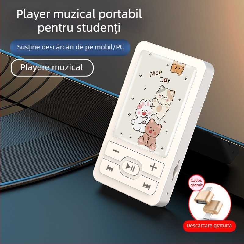Mini player MP3 cu modele desen animate, slot pentru card, acoperire epoxidică — WANKEY MP3