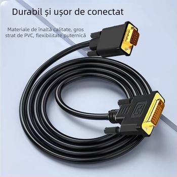 Cablu adaptor DVI către VGA, conectori macho la macho, pentru calculatoare și display-uri