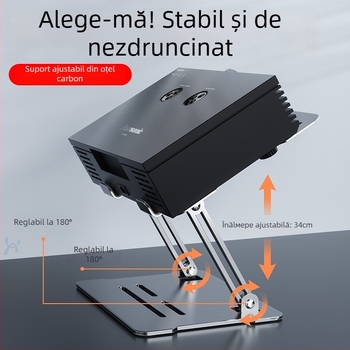 Suport din aliaj de aluminiu pentru proiector, cu design de ridicare, pentru notebookuri și tablete, 11–17,3 inci, model D32, greutate 650 g