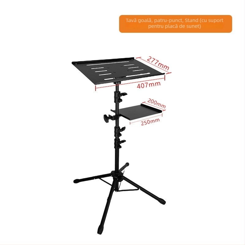 Stativ pentru proiector din aliaj de aluminiu cu tavă de răcire pentru laptop, suport de podea cu patru picioare, model T1017