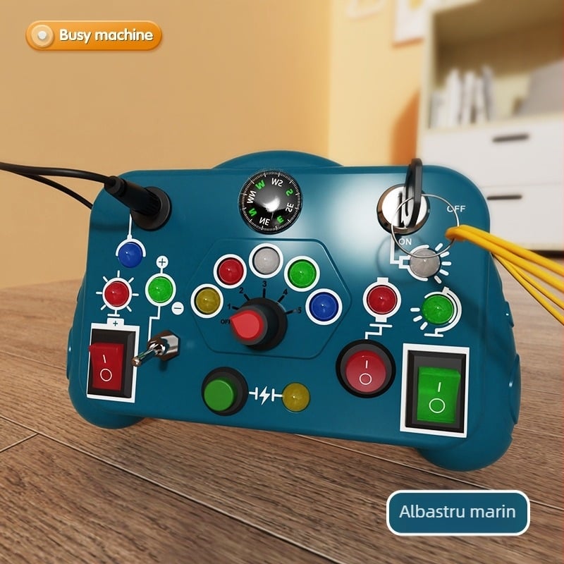 Mașină educațională Montessori inspirată pentru învățare timpurie — electrică cu proiecție audio și luminoasă; ABS material; pentru copii 4–6 ani