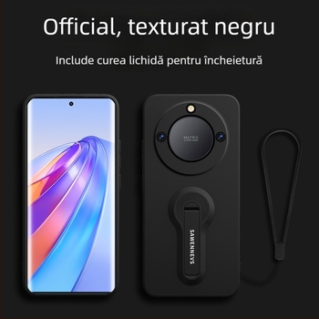 Carcasă pentru Honor X40 din silicon lichid cu suport și brățară pentru încheietură, protecție completă a obiectivului, anti-cădere
