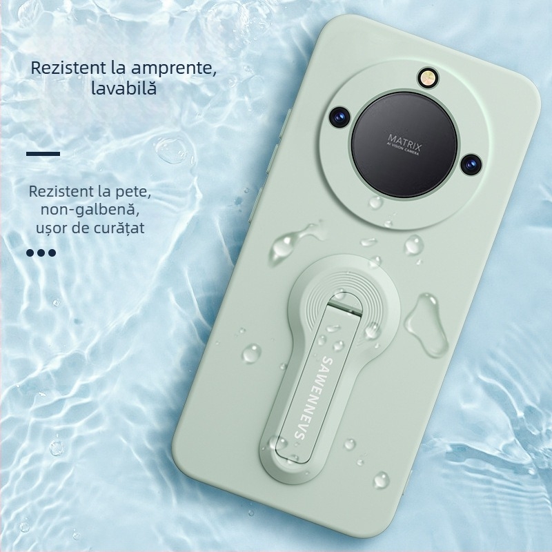 Carcasă pentru Honor X40 din silicon lichid cu suport și brățară pentru încheietură, protecție completă a obiectivului, anti-cădere