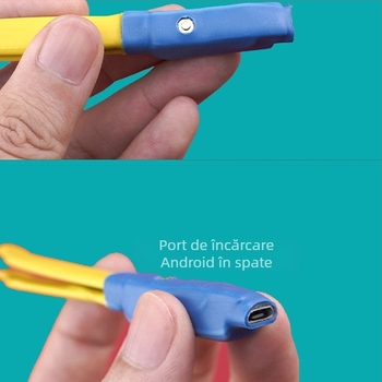 Achang Instrument de curățare a urechilor luminos pentru copii - vârf moale din silicon, fereastră vizuală, reîncărcabil