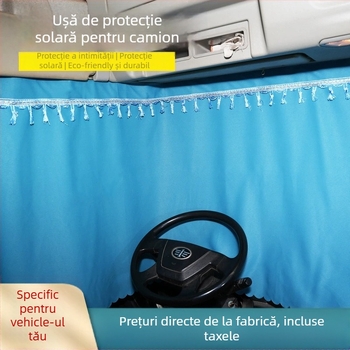 Perdea pentru camion cu spațiu de dormit — opac, gros, poliester, universal, montaj suspendat, stil minimalist