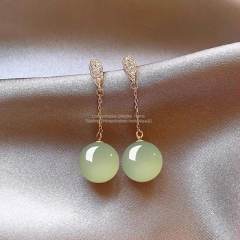 Cercei - Formă geometrică, Material agat, Stil natural, Unisex, Primăvara 2025