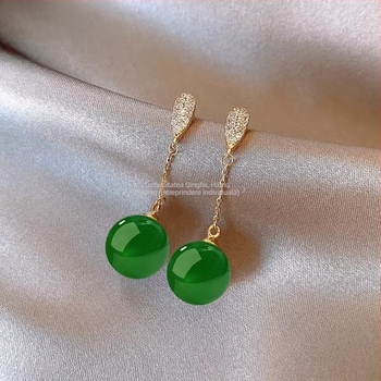 Cercei - Formă geometrică, Material agat, Stil natural, Unisex, Primăvara 2025