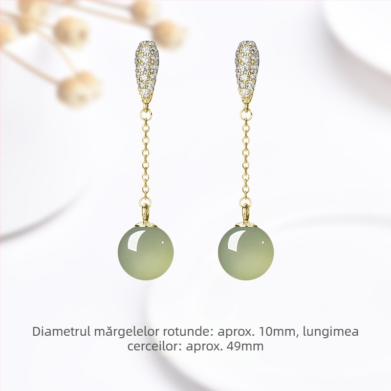 Cercei - Formă geometrică, Material agat, Stil natural, Unisex, Primăvara 2025