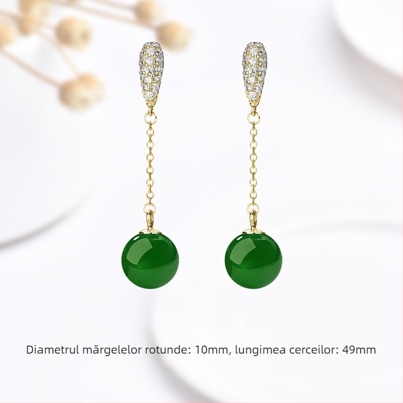 Cercei - Formă geometrică, Material agat, Stil natural, Unisex, Primăvara 2025