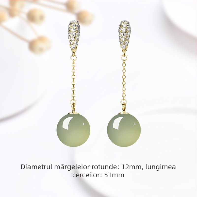 Cercei - Formă geometrică, Material agat, Stil natural, Unisex, Primăvara 2025