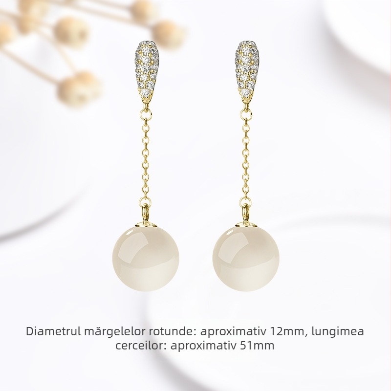 Cercei - Formă geometrică, Material agat, Stil natural, Unisex, Primăvara 2025