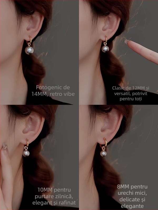 Kun Ling cercei cu perle – design minimalist, pentru femei, placare electrochimică