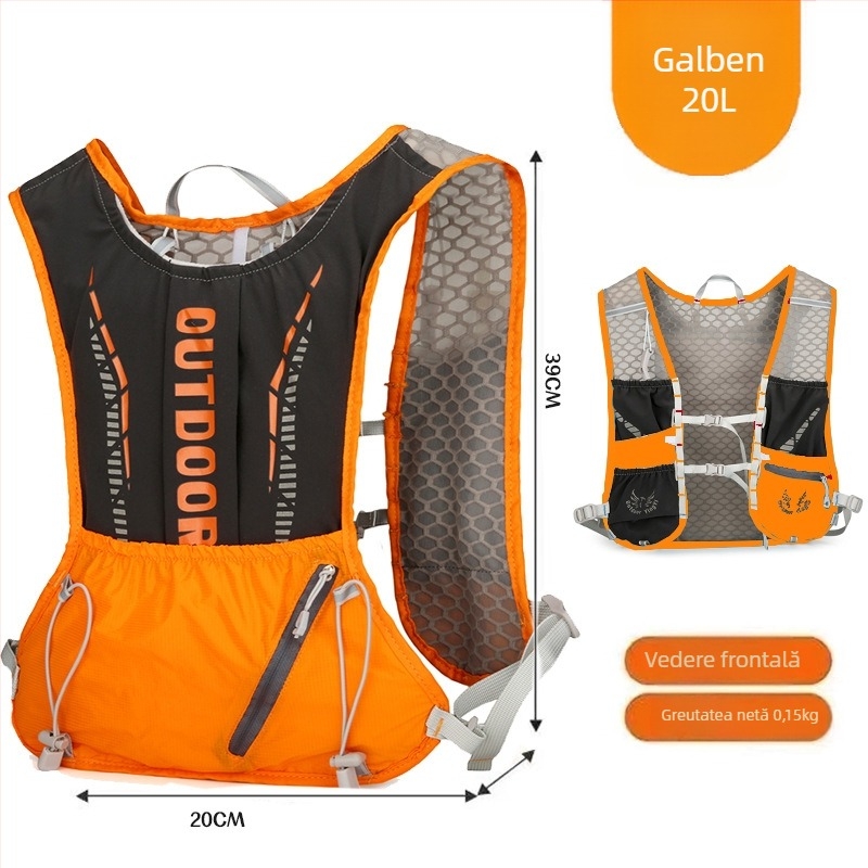 Rucsac sport ultraușor pentru ciclism și drumeții, cu bretele curbate, din nylon și căptușeală din poliester, unisex