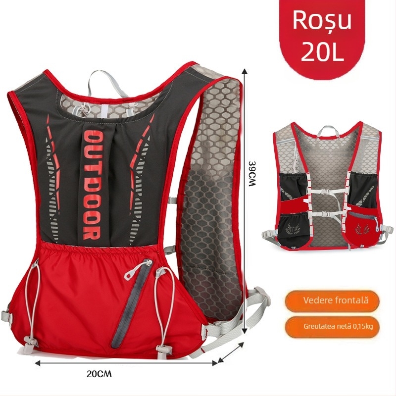 Rucsac sport ultraușor pentru ciclism și drumeții, cu bretele curbate, din nylon și căptușeală din poliester, unisex