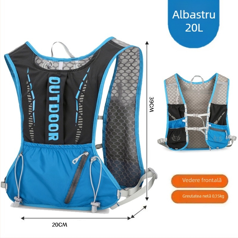Rucsac sport ultraușor pentru ciclism și drumeții, cu bretele curbate, din nylon și căptușeală din poliester, unisex