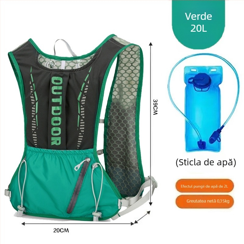 Rucsac sport ultraușor pentru ciclism și drumeții, cu bretele curbate, din nylon și căptușeală din poliester, unisex