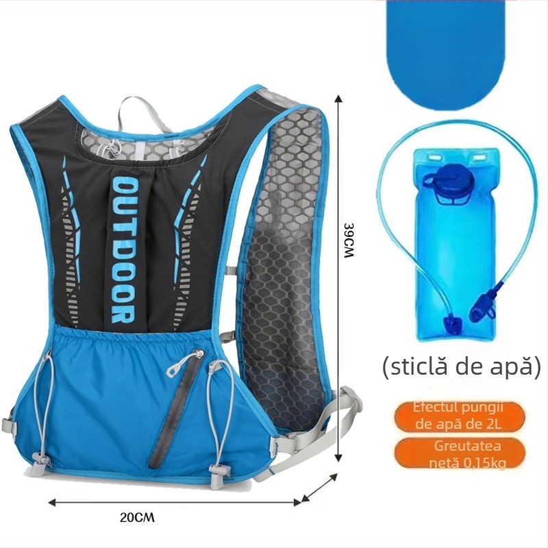 Rucsac sport ultraușor pentru ciclism și drumeții, cu bretele curbate, din nylon și căptușeală din poliester, unisex